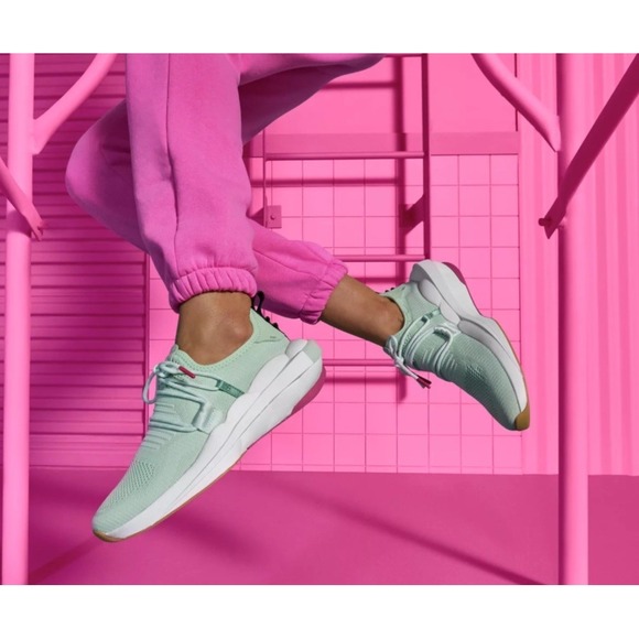 Women's NWT SOREL Women's Explorer™ Defy Low Sneaker Sea Sprite Green White $149 - Picture 8 of 13